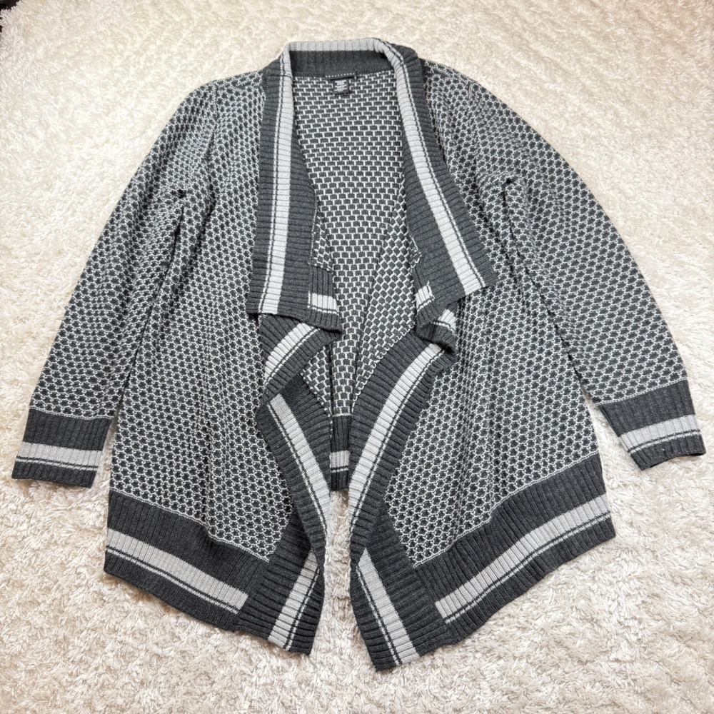 Apostrophe Sweater Women's Medium Patterned Draped Cardigan Lagenlook Artsy